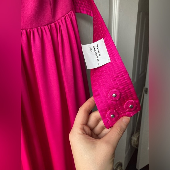 *RARE/SOLD-OUT* VW360214 Vera Wang V Neck Halter Gown + Sash Size 0 in Begonia - Picture 8 of 9